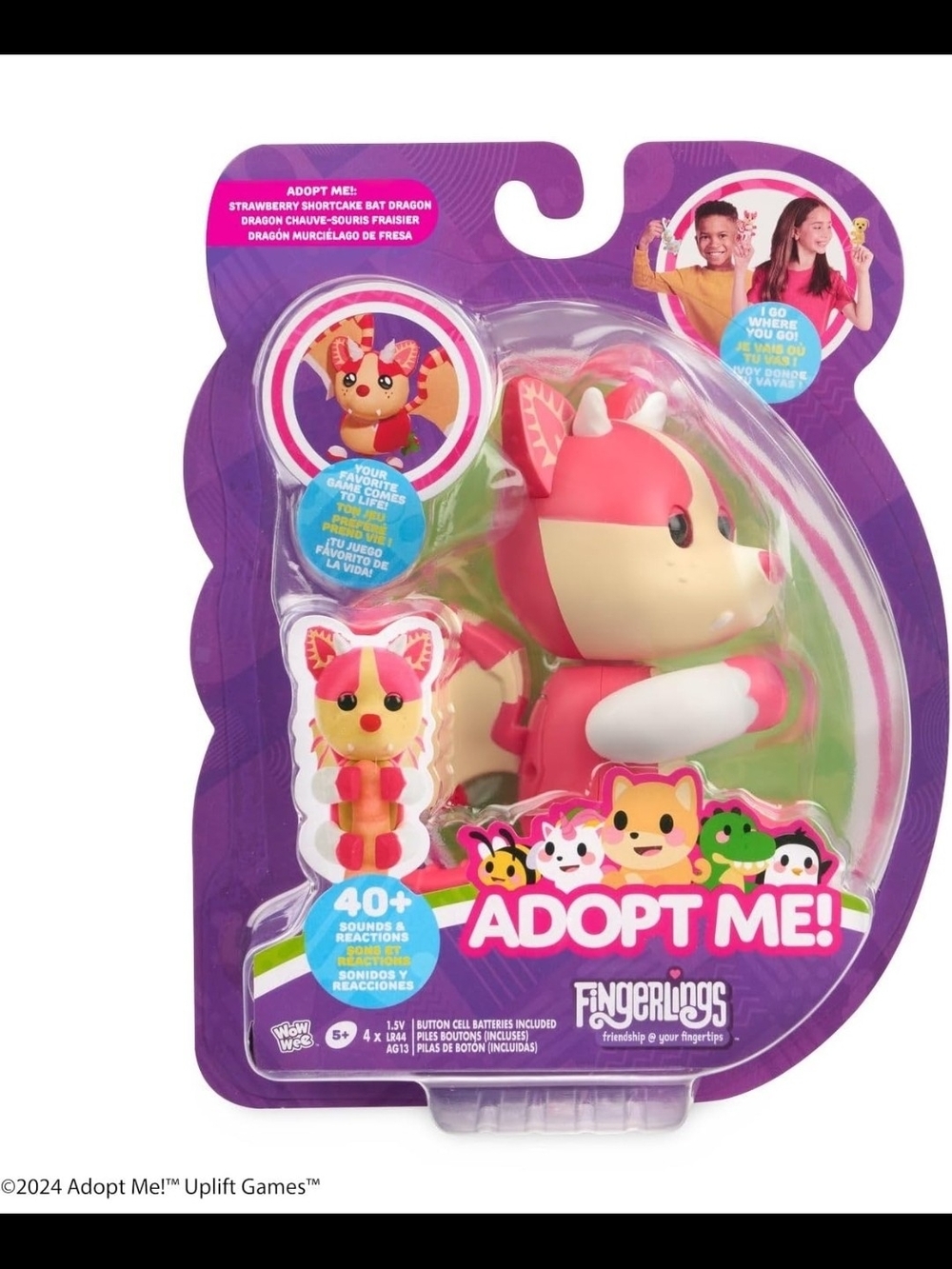 Fingerlings Adopt Me! Interactive Strawberry Shortcake Bat Dragon